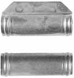 ramrod pipe, nickel silver, forward pipe with lug for pin, deluxe round with ringed ends, for 5/16" ramrod